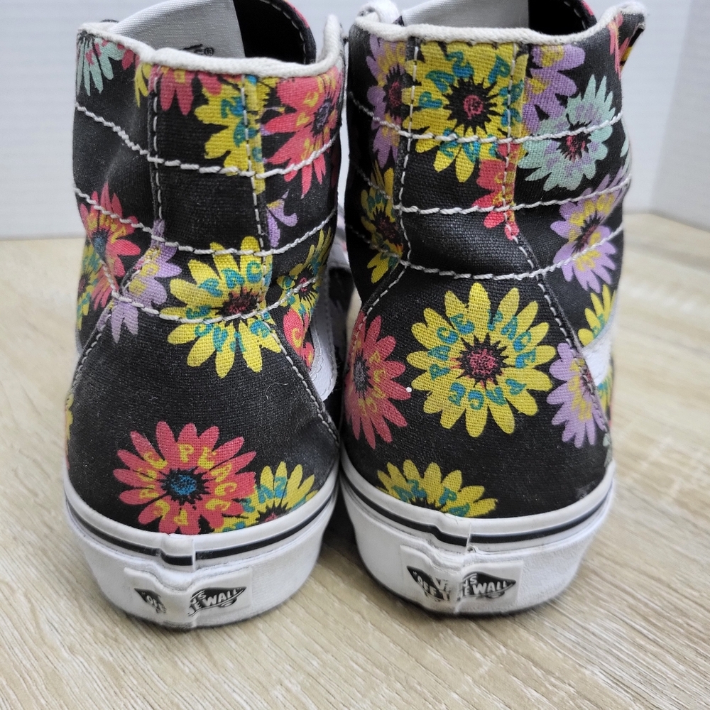 Vans Floral High-Top Sneakers - Black Multi Colored. Womens Size 9.5. - Picture 5 of 8